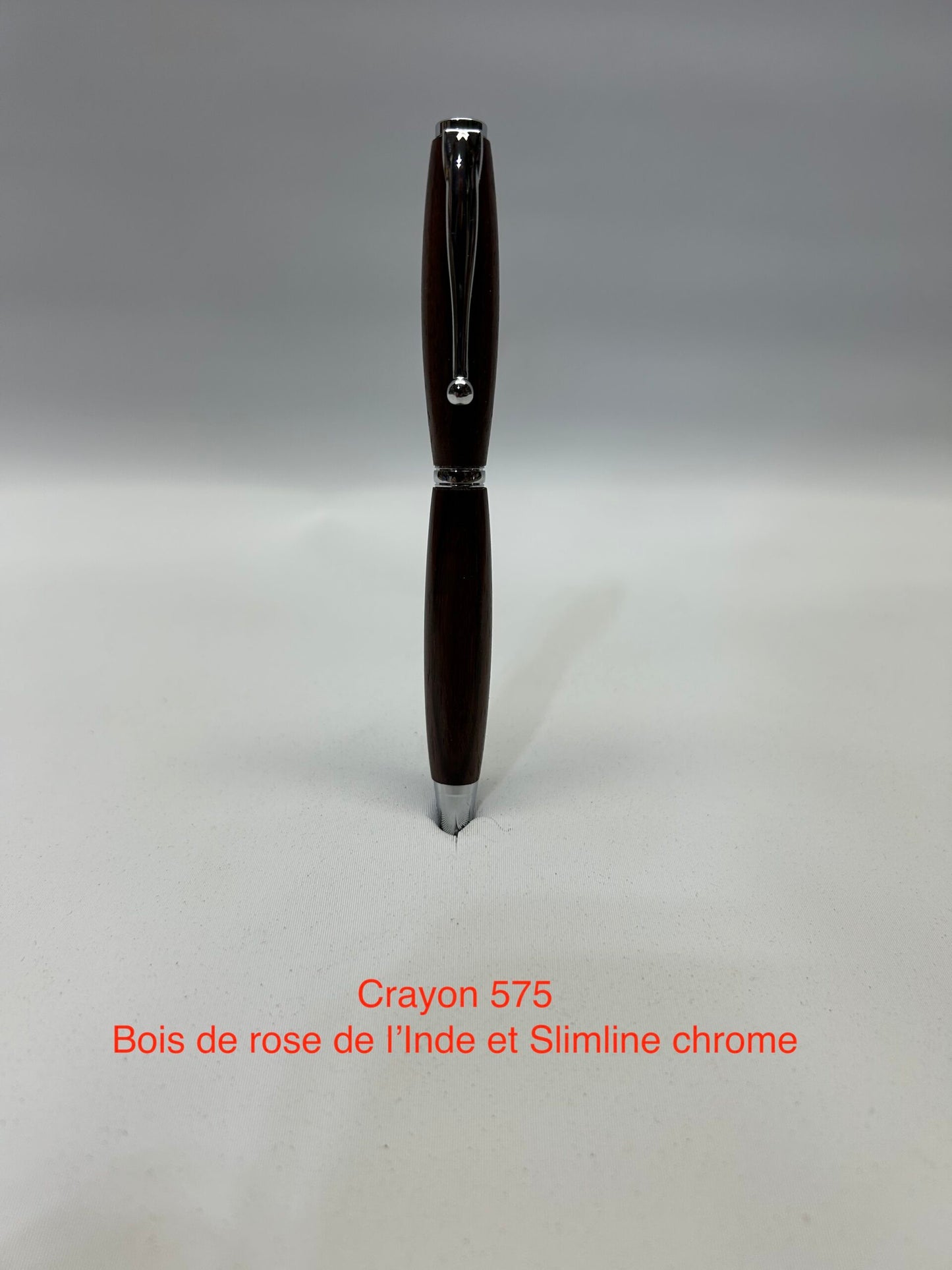#575 - Slim line, bois de rose de l'inde et chrome
