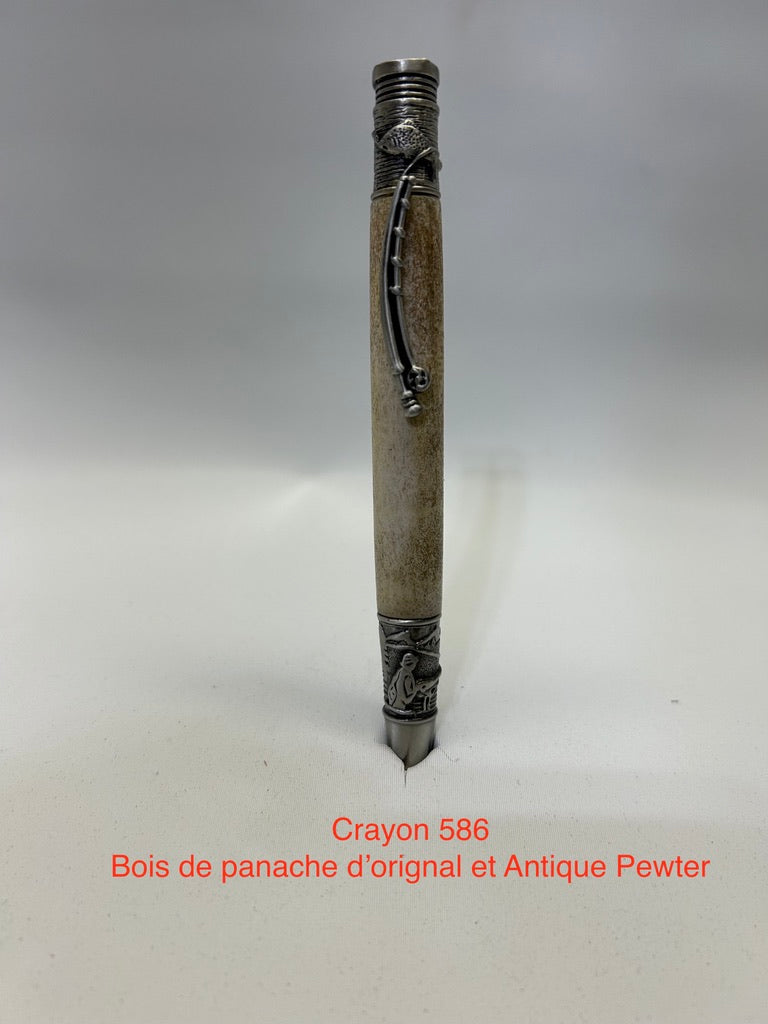 #586 - Pêche, panache d'orignal et antique étain