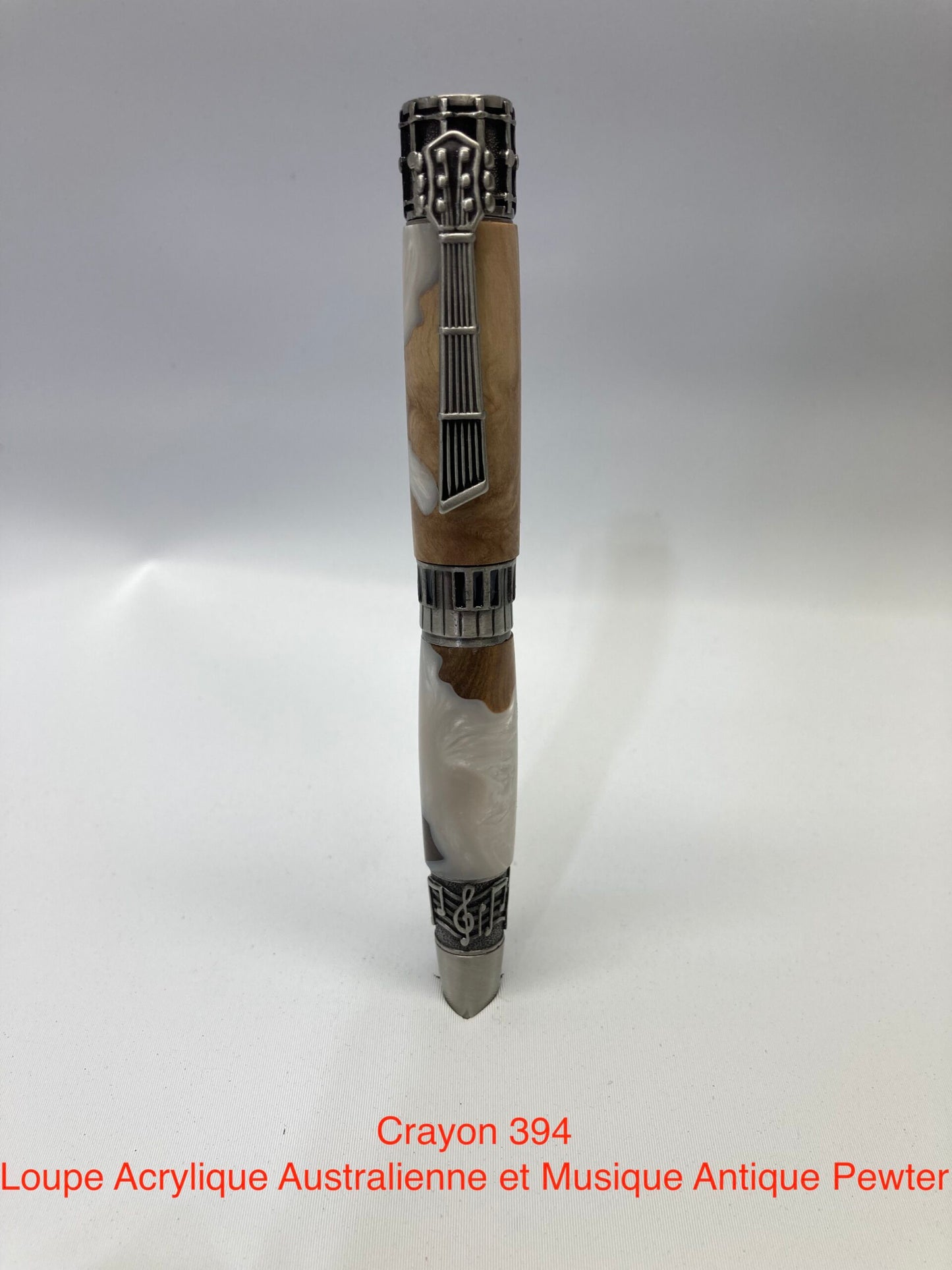 #394 - Music, Australian acrylic magnifying glass and antique tin