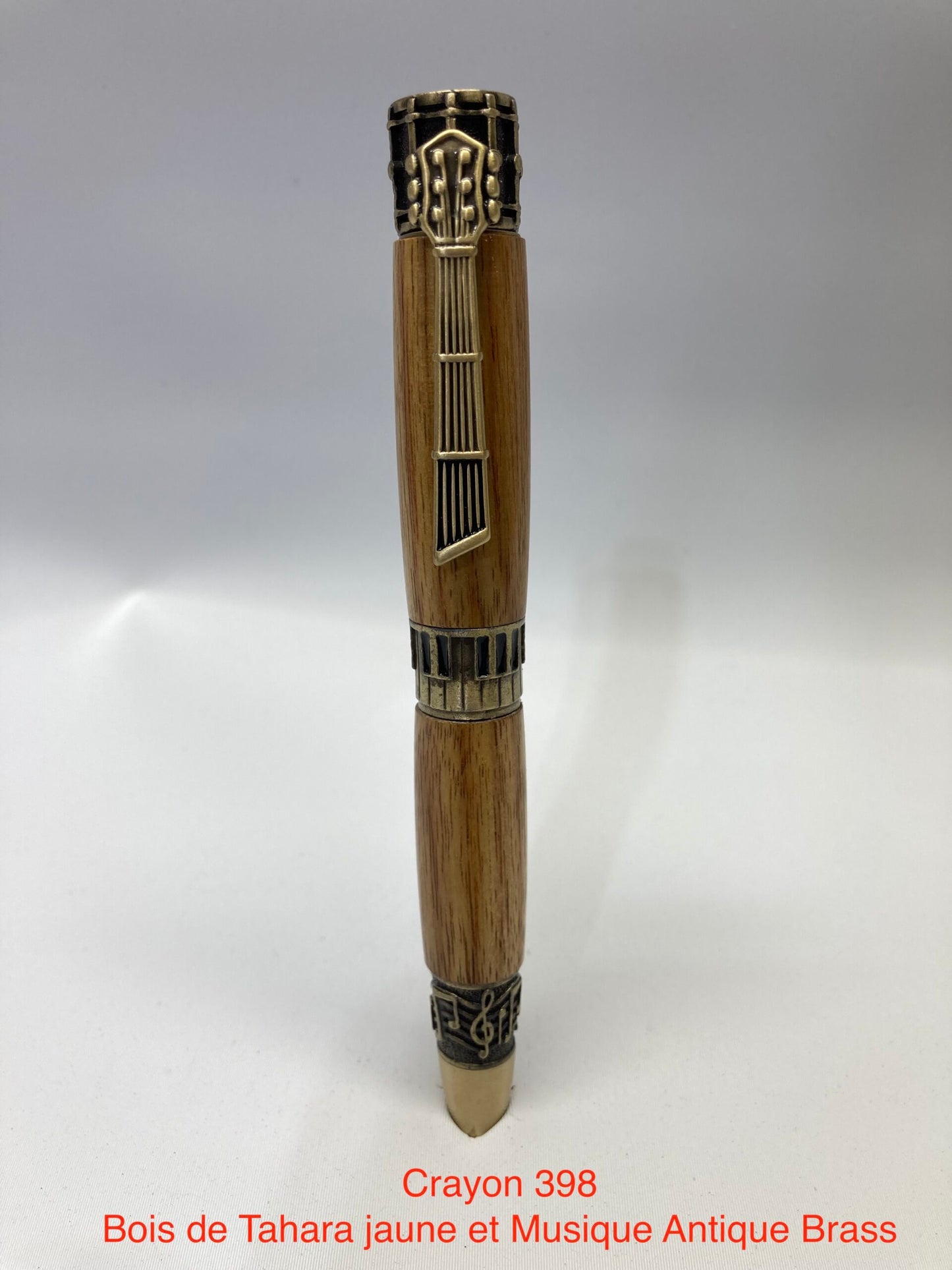 #398 - Music, yellow tahara wood and antique brass