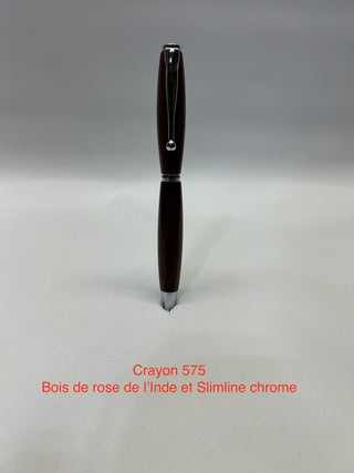 #575 - Slim line, bois de rose de l'inde et chrome