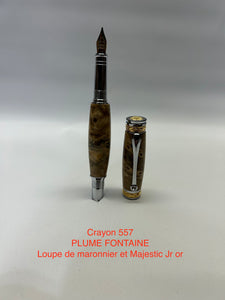 Majestic jr, FOUNTAIN PLUME in burr chestnut and gold