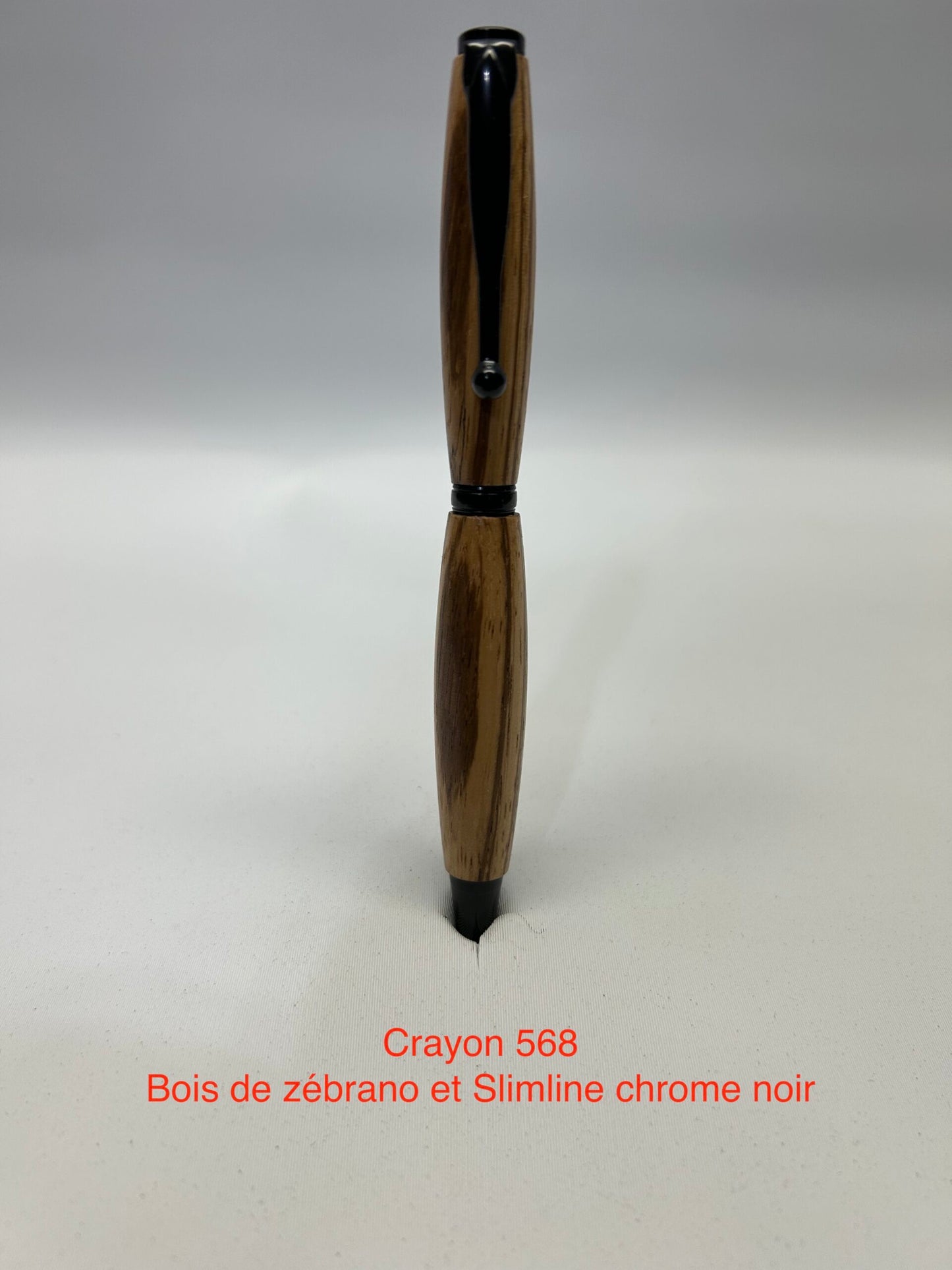 #568 - Slim line,bois de Zébrano et chrome noir