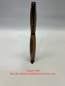 Slim line, Zebrano wood and black chrome
