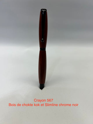 #567 - Slim line,bois Chokte kok et chrome noir