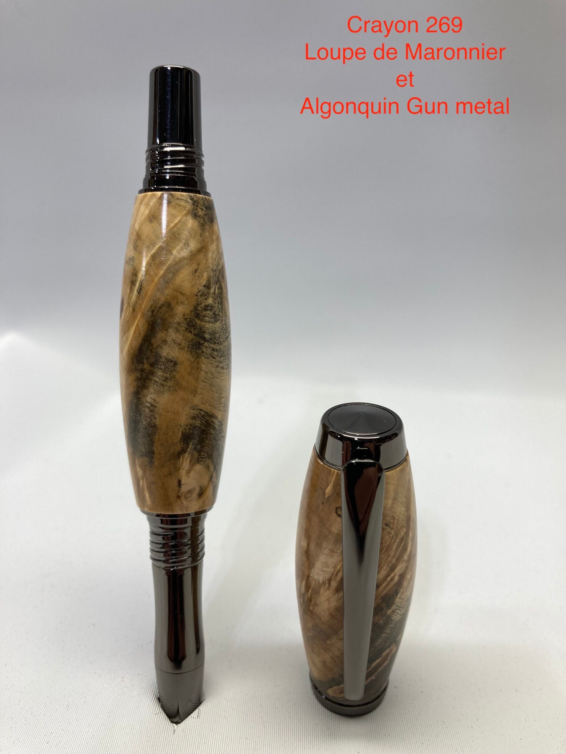 Algonquin, chestnut burl and gun metal