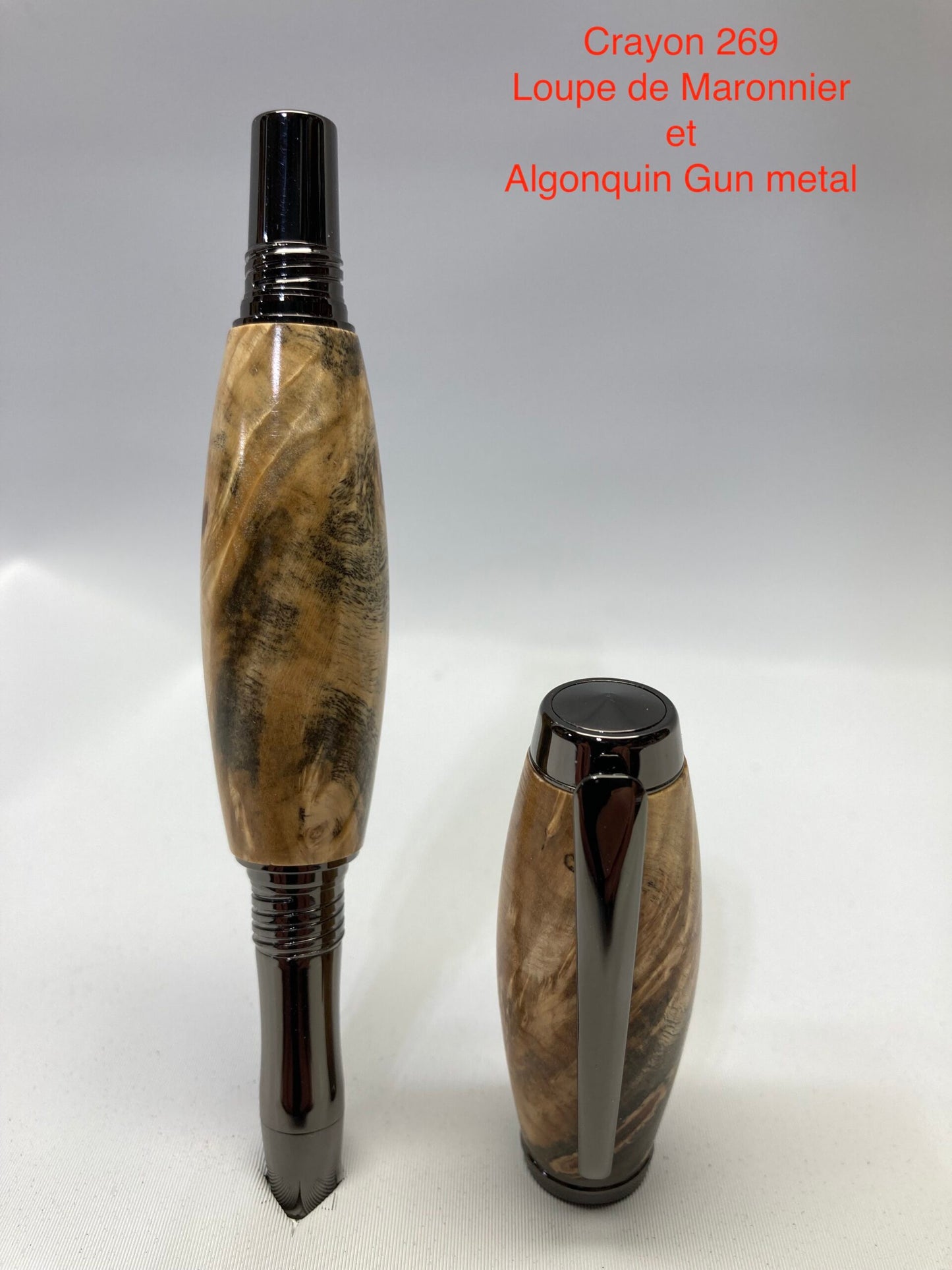 #269 - Algonquin, loupe de maronnier et gun métal