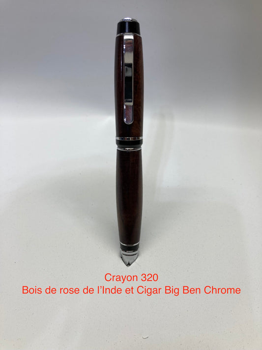 #320 - Cigare Big Ben, bois de rose de l'inde et cigar et chrome