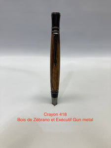 Exécutif, bois de Zébrano et gun métal
