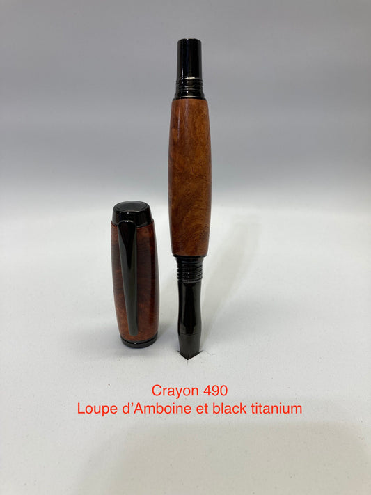 #490 - Algonquin, loupe d'amboine et black titanium