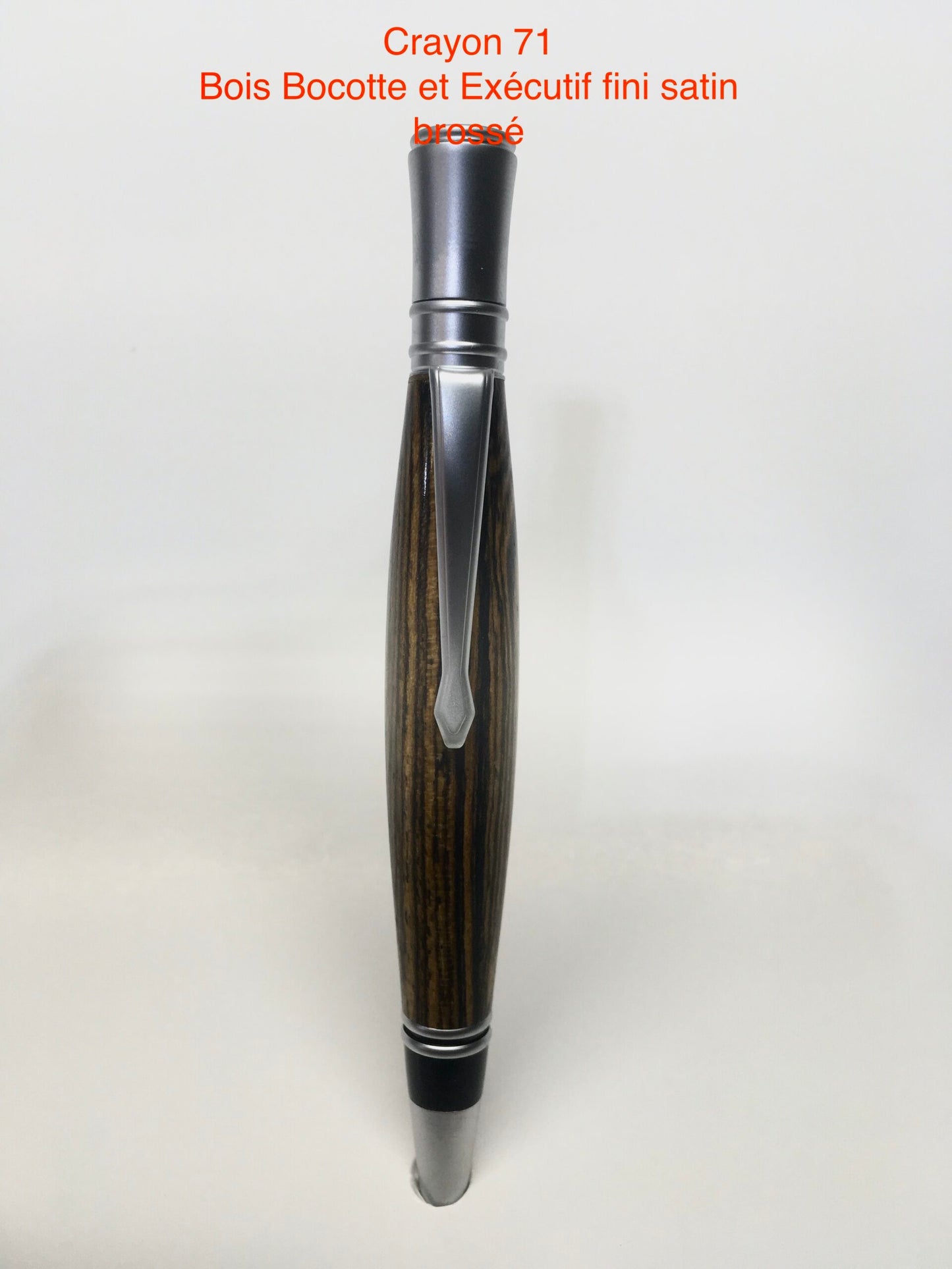 Executive, bocote wood and brushed satin finish