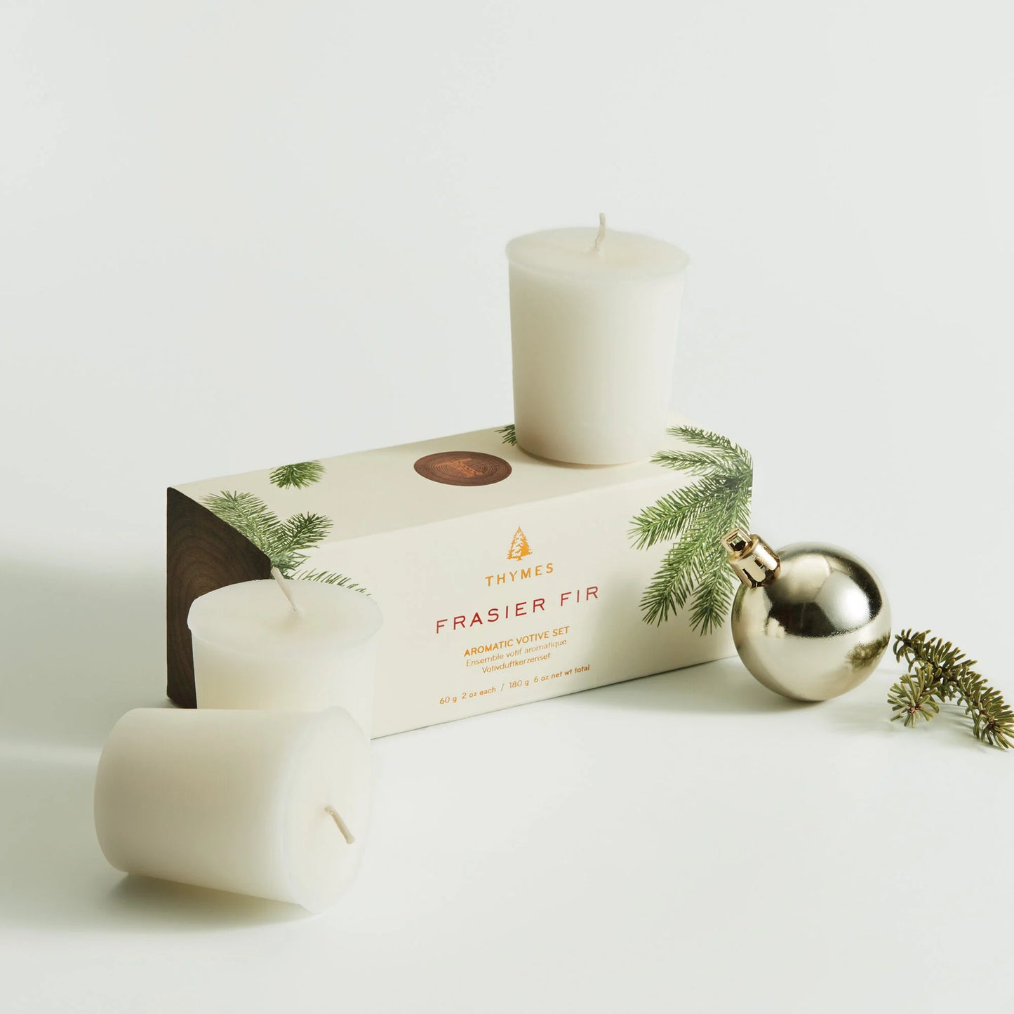 Coffret de bougies votives en sapin de Frasier