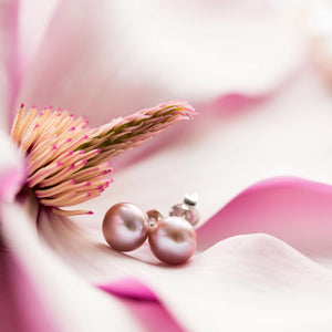 Boucles d'oreilles de perles d'eau douce roses